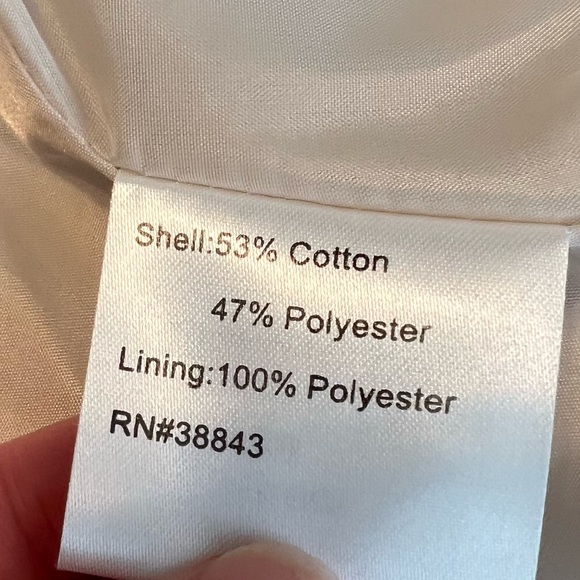 Izzy Cream Colored Double Breasted Jacket Peacoat Woman’s size Large Raincoat - Picture 10 of 13